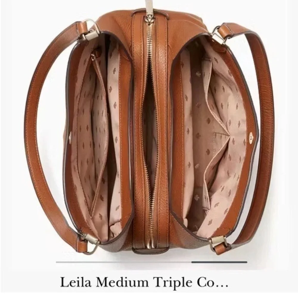 Like New ✨ Kate Spade / Leila Triple Compartment Shoulder Bag warm brown